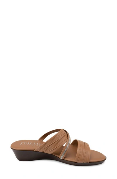 Italian Shoemakers Hollis Wedge Slide Sandal In Tan