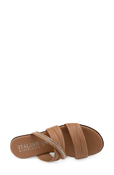 Italian Shoemakers Hollis Wedge Slide Sandal In Tan