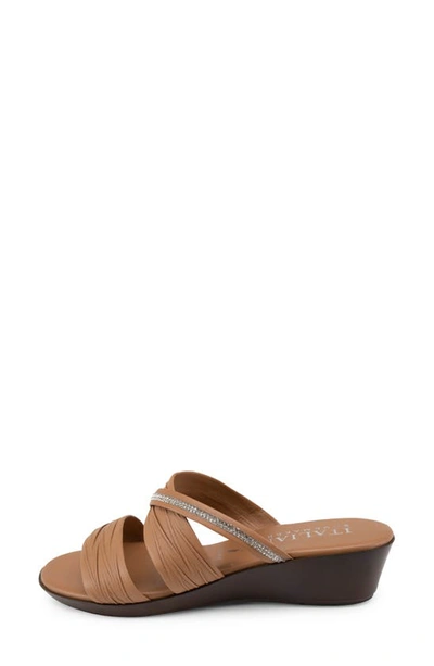 Italian Shoemakers Hollis Wedge Slide Sandal In Tan