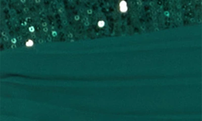 Love By Design Daphne Sequin Top V-plunge Maxi Dress In Emerald