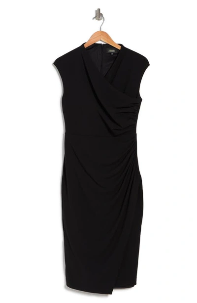 Shop Alexia Admor Yoon Cap Sleeve Draped Sheath Dress In Black