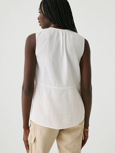Shop Faherty Dream Cotton Gauze Ainsley Top In White