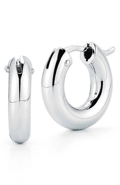 Roberto Coin 18k White Gold Hoop Earrings In Wg