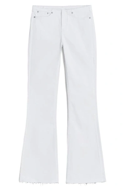 Shop Rag & Bone Kinsley Raw Hem Low Rise Flare Jeans In Optic White