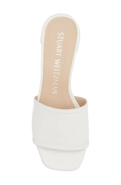 Shop Stuart Weitzman Cayman Block Heel Sandal In White.