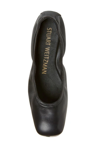 Shop Stuart Weitzman Leather Ballet Flat In Black