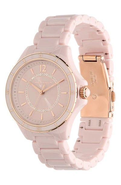 Shop Olivia Burton Sports Luxe Ceramic Bracelet Watch, 36mm In Rose Gold