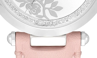 Shop Olivia Burton Signature Florals Leather Strap Watch, 34mm In Pink