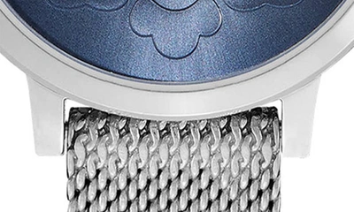Shop Olivia Burton Signature Floral Mesh Strap Watch, 28mm In Blue