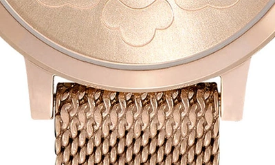 Shop Olivia Burton Signature Floral Mesh Strap Watch, 28mm In Gold