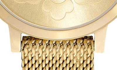 Shop Olivia Burton Signature Floral Mesh Strap Watch, 28mm In Gold
