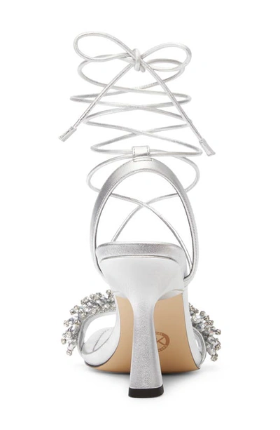 Shop Michael Michael Kors Lucia Strappy Sandal In Silver