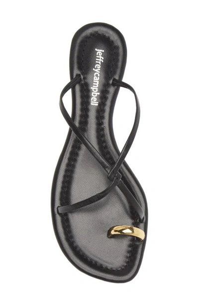 Shop Jeffrey Campbell Pacifico Slide Sandal In Black Gold