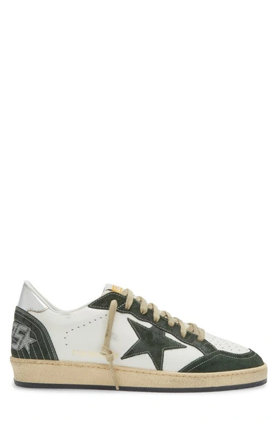 Shop Golden Goose Ball Star Sneaker In White/ Green/ Silver