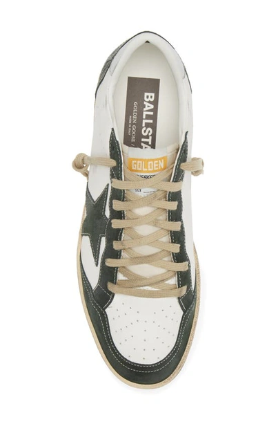 Shop Golden Goose Ball Star Sneaker In White/ Green/ Silver