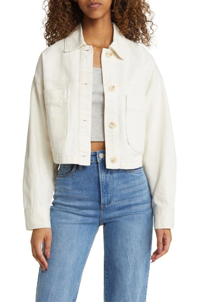 Shop Blanknyc Cotton Twill Crop Jacket In Casa Blanca