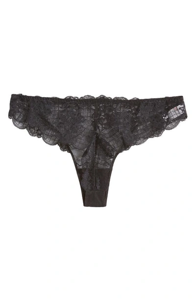 Simone Perele Reve Scalloped Lace Tanga In Black