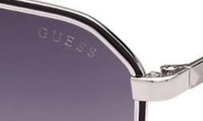 Shop Guess 56mm Aviator Sunglasses In Black/ Other / Gradient Smoke