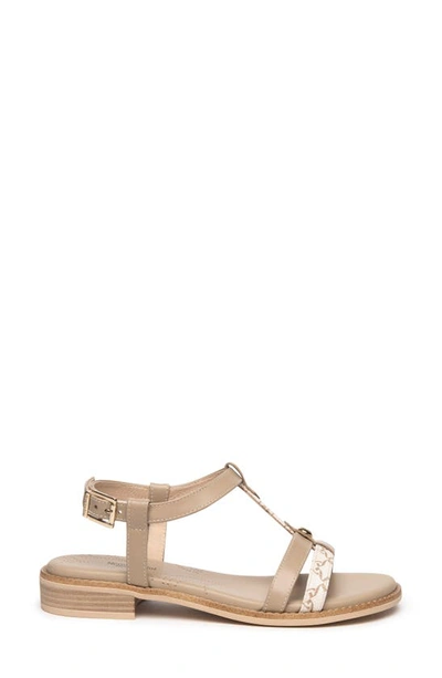 Shop Nerogiardini Logo T-strap Sandal In Beige
