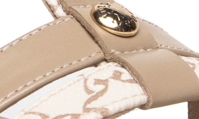 Shop Nerogiardini Logo T-strap Sandal In Beige
