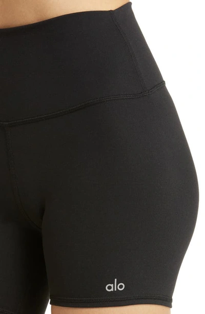 Shop Alo Yoga Airbrush High Waist Bike Shorts In Black