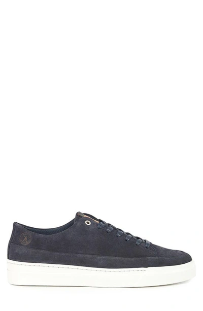 Barbour Liddesdale Quilted Shell And Woven Low-top Trainers In Navy Suede