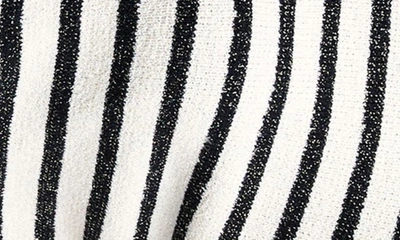 Shop Mango Metallic Stripe Frayed Hem Cardigan In Off White