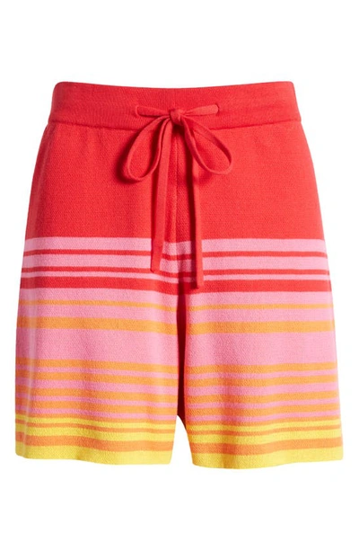 Shop Monrow Sunset Stripe Cotton Terry Shorts