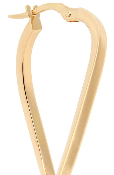 Shop Roberto Coin Twisted Gold Hoop Earrings In Yg