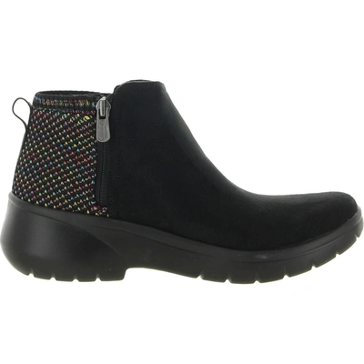 Bzees Karma Womens Faux Suede Ankle Booties In Black