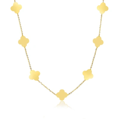 Shop The Lovery Small Gold Clover Necklace