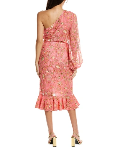Hemant & Nandita Belted Midi Dress In Red