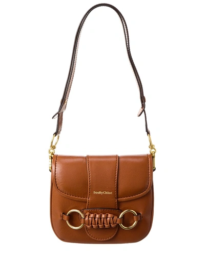 Shop See By Chloé Saddie Leather Shoulder Bag In Brown