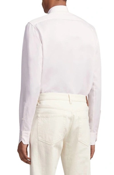 Shop Zegna Garment Washed Cotton & Linen Button-up Shirt In Pink