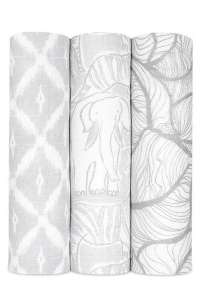 Shop Aden + Anais 3-pack Silky Soft Swaddling Cloths In Culture Club