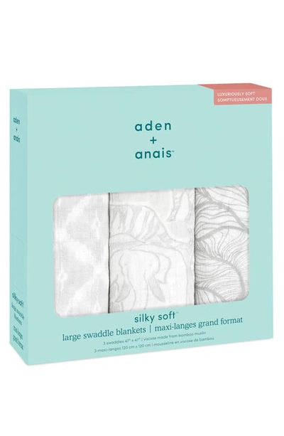 Shop Aden + Anais 3-pack Silky Soft Swaddling Cloths In Culture Club