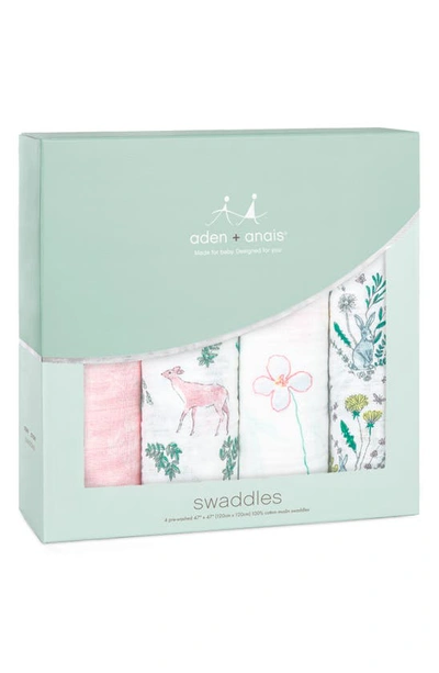 Shop Aden + Anais 4-pack Classic Swaddling Cloths In Forest Fantasy