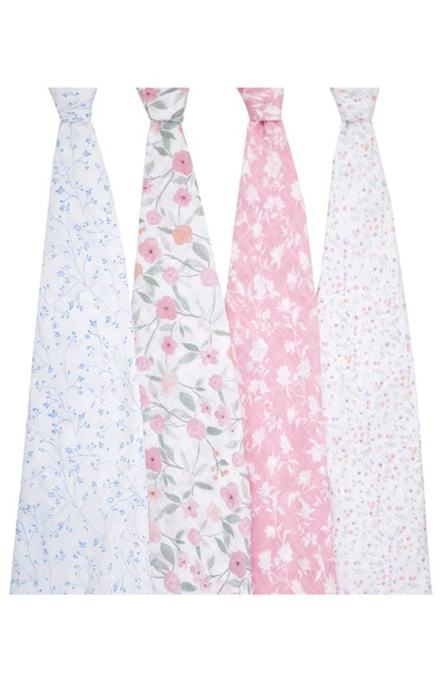 Shop Aden + Anais 4-pack Classic Swaddling Cloths In Ma Fleur