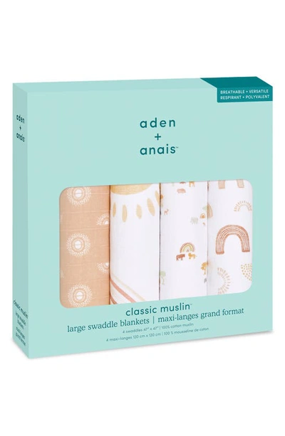 Shop Aden + Anais 4-pack Classic Swaddling Cloths In Keep Rising