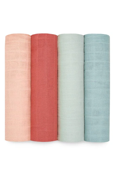 Shop Aden + Anais Assorted 4-pack Organic Cotton Muslin Swaddling Cloths In Mother Earth Organic