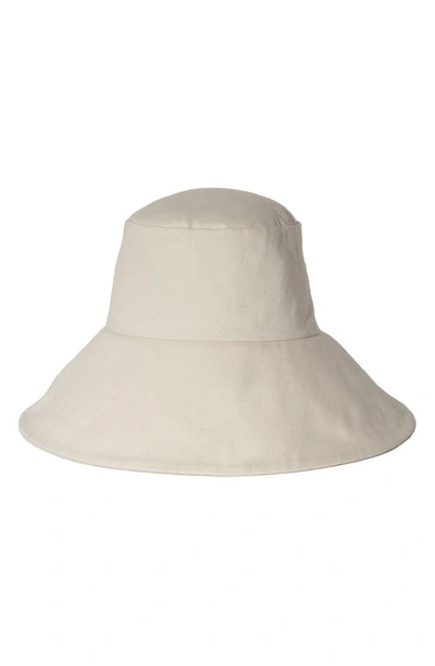 Shop Janessa Leone Walker Organic Cotton Canvas Bucket Hat In Off White