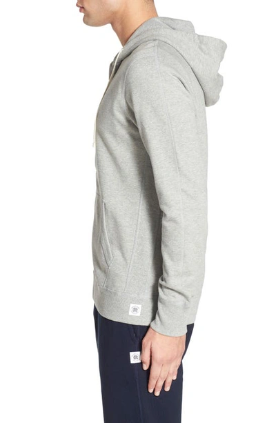Reigning Champ Midweight Terry Full Zip Hoodie In Heather Grey