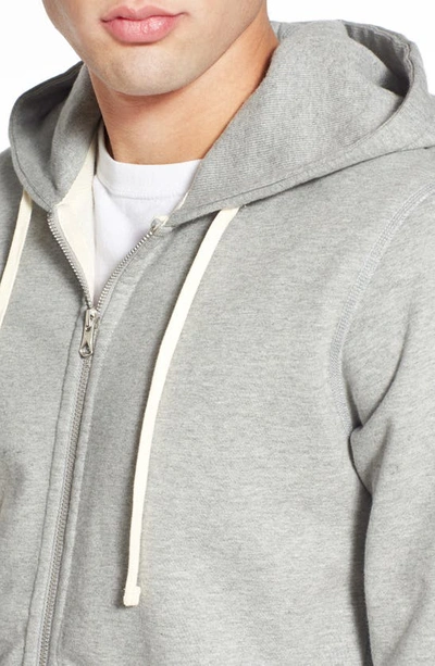 Reigning Champ Midweight Terry Full Zip Hoodie In Heather Grey