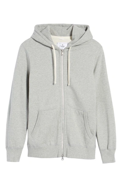 Reigning Champ Midweight Terry Full Zip Hoodie In Heather Grey