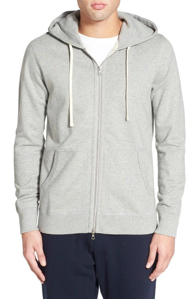Shop Reigning Champ Midweight Terry Full-zip Hoodie In Heather Grey