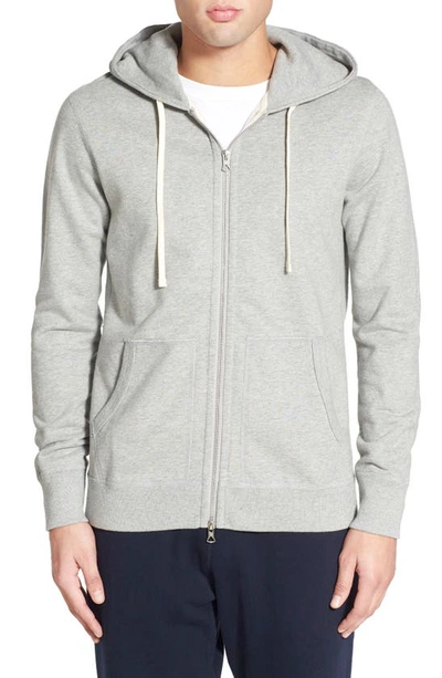 Reigning Champ Midweight Terry Full Zip Hoodie In Heather Grey
