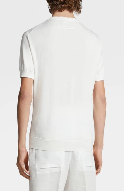 Shop Zegna Short Sleeve Premium Cotton T-shirt In White