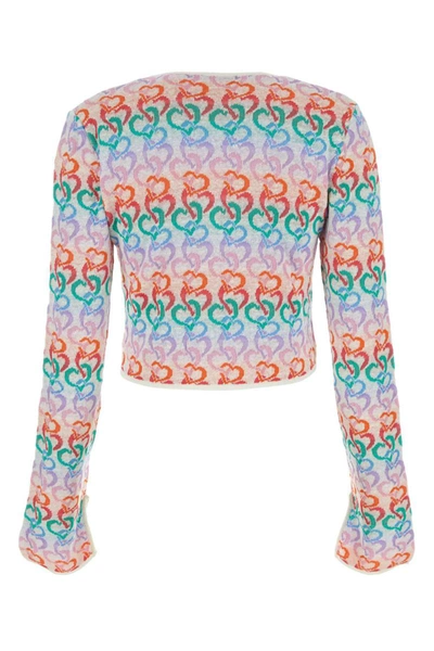 Marco Rambaldi Linen Blend Embroidered Cardigan In Printed