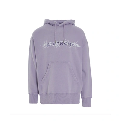 Givenchy Barbed Wire With G Tufting Washed Hoodie In Pink