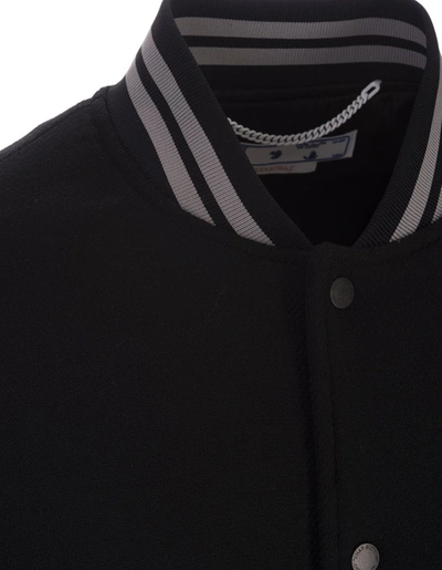 Shop Off-white Diag Helvetica Bomber Jacket In Black
